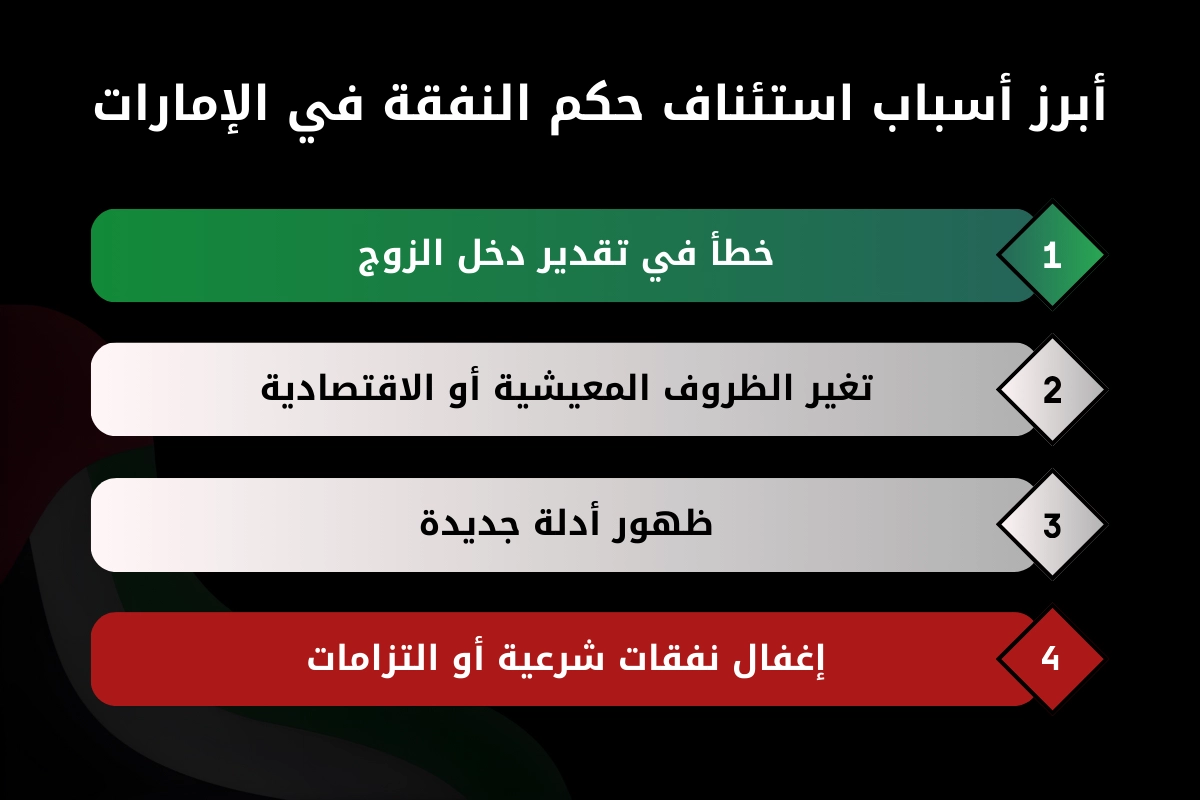 أبرز أسباب استئناف حكم النفقة في الإمارات
