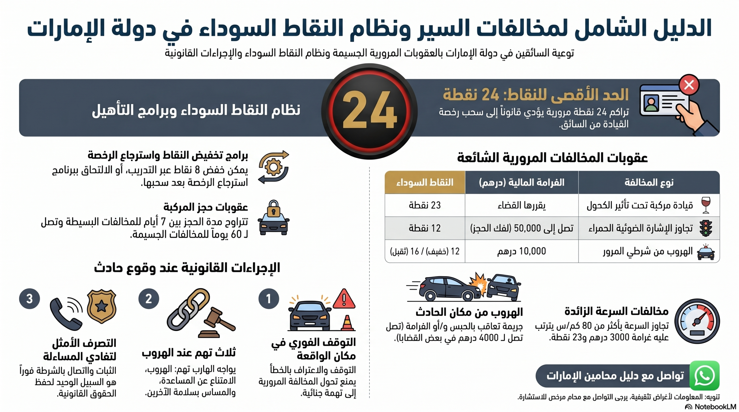 دليل مخالفات السير والنقاط السوداء