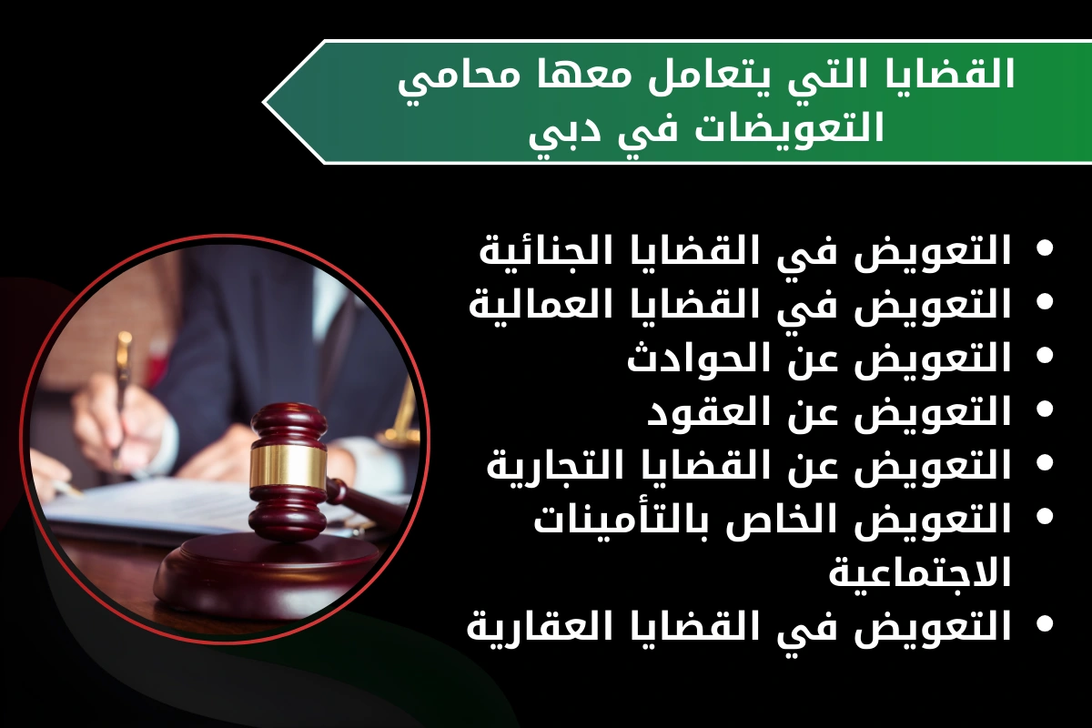 أنواع القضايا التي يتعامل معها محامي التعويضات في دبي