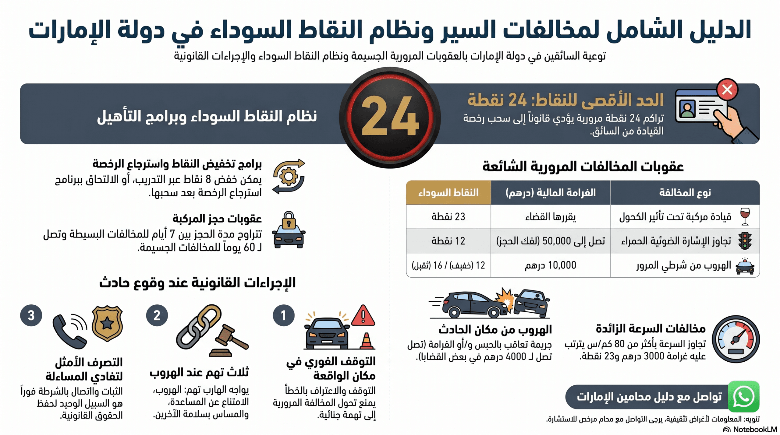 دليل مخالفات السير والنقاط السوداء